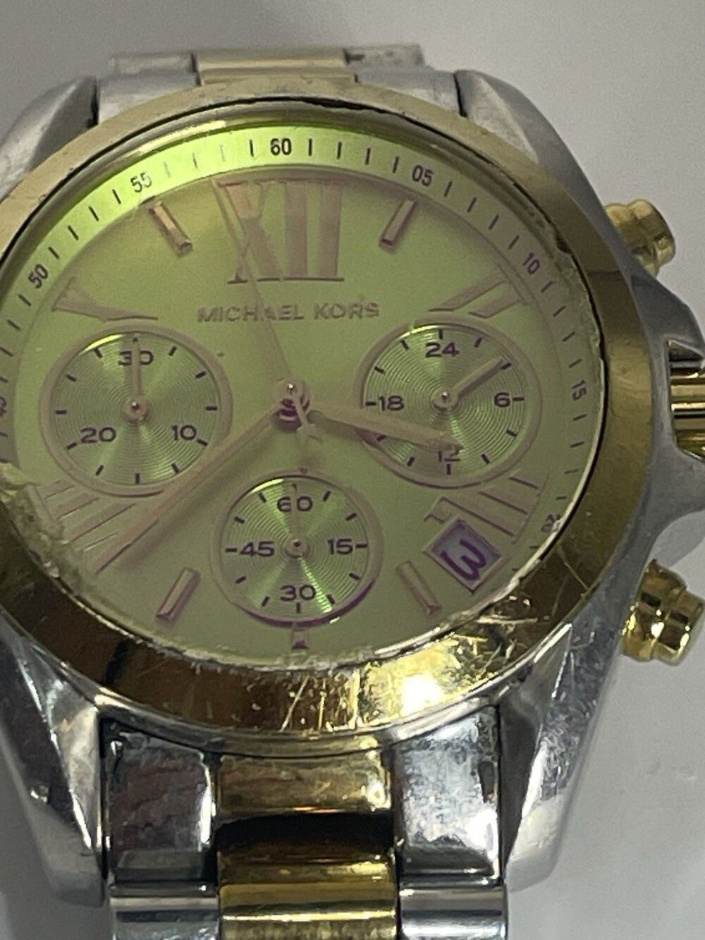 Michael Kors Bradshaw Chronograph Green Dial Ladies Watch MK6198 - Picture 2 of 5